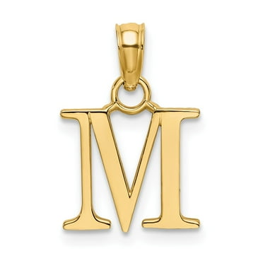 10K Yellow Gold Charm Pendant Themed Initial M 10K Yellow Gold Charm Pendant Themed Initial M